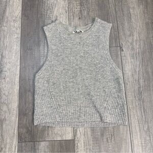 Reformation Gray Ribbed Cashmere Tank